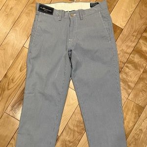 Ralph Lauren Blue White Pinstripe 30x30 NWT Slim Fit Dress Pant
